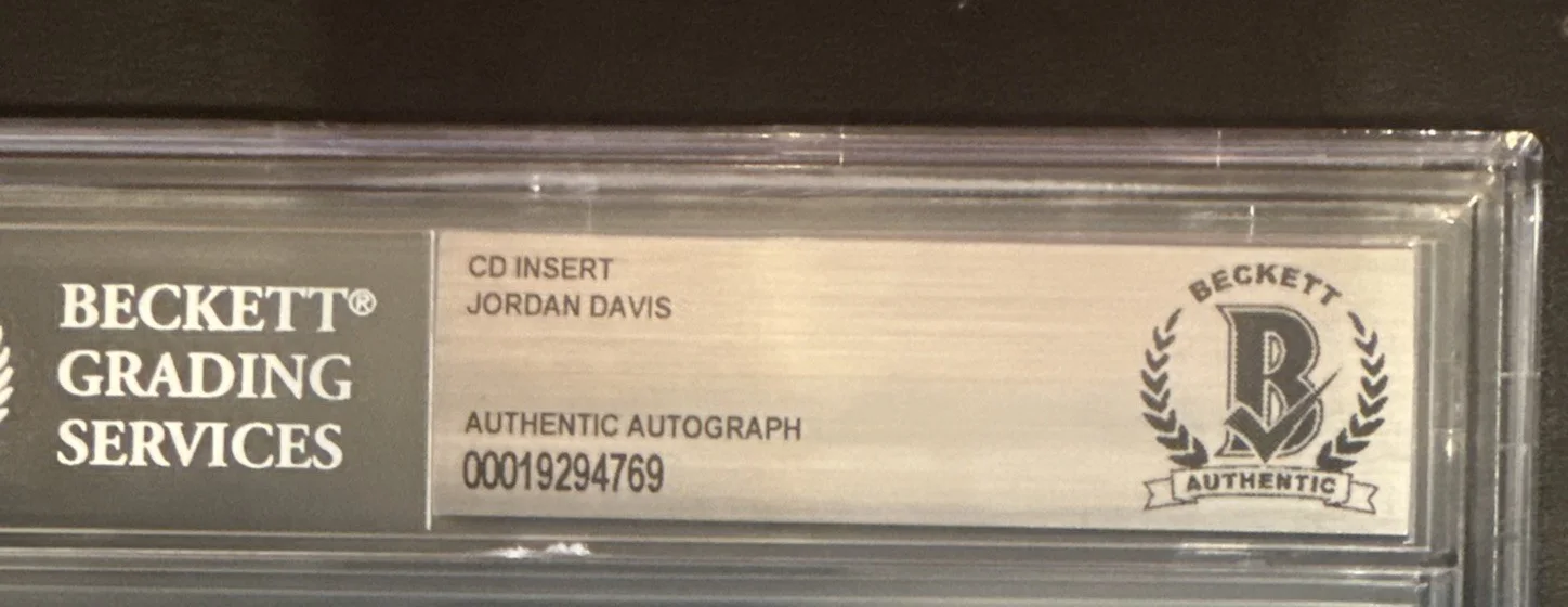 Jordan Davis SIGNED CD Insert “Learn The Hard Way” - Beckett BAS Encased Slab, image 3