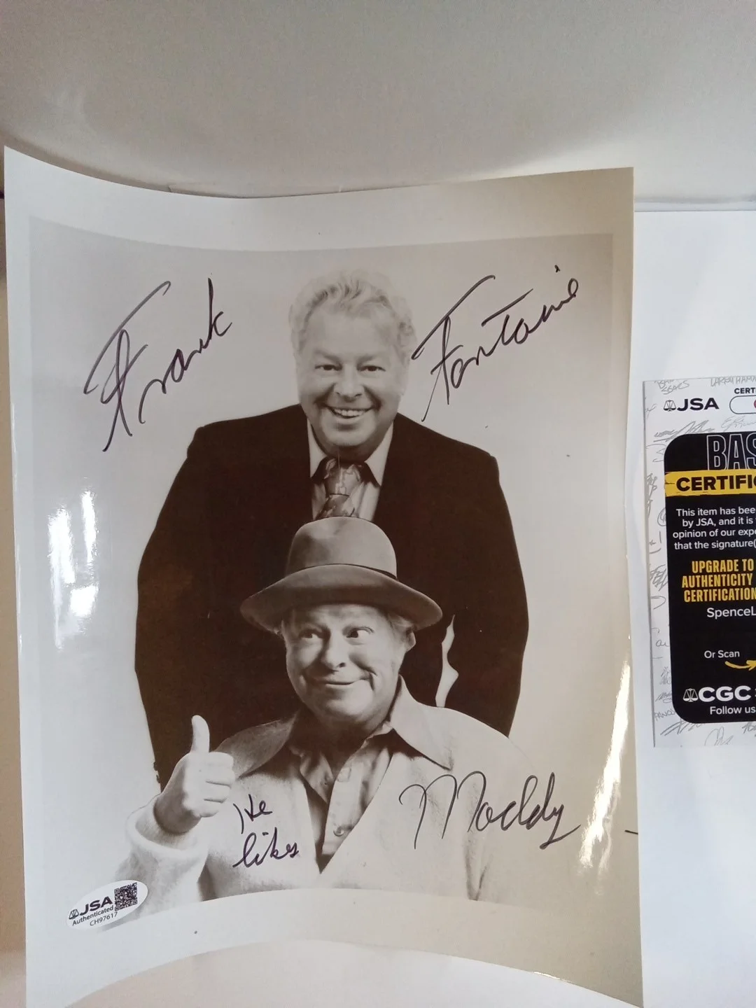 Frank Fontaine Signed 8x10 Photo Crazy Guggenheim Jackie Gleason JSA, изображение 2