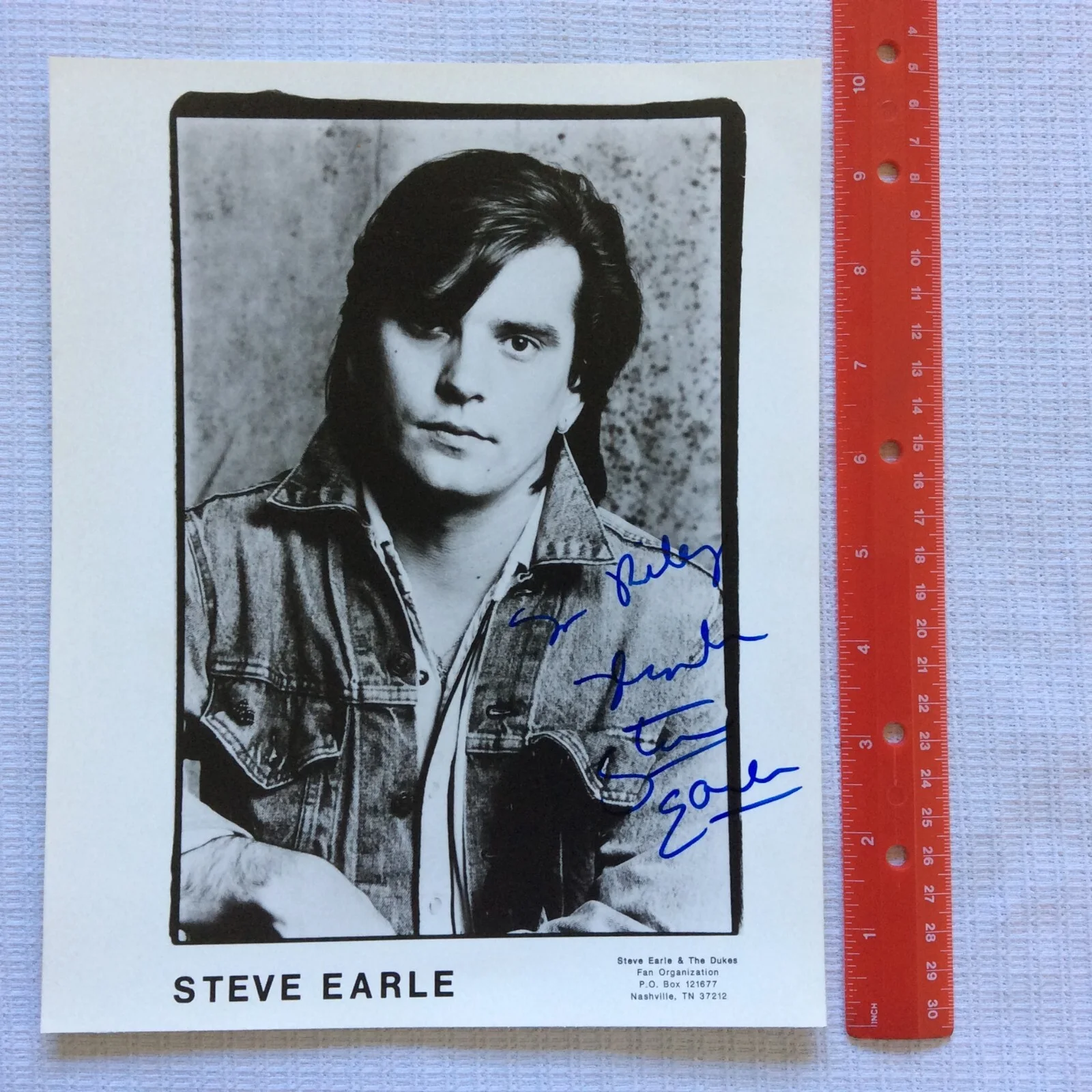 STEVE EARLE & The Dukes VINTAGE EARLY SIGNED Autographed PHOTO 8x10" Picture, изображение 3