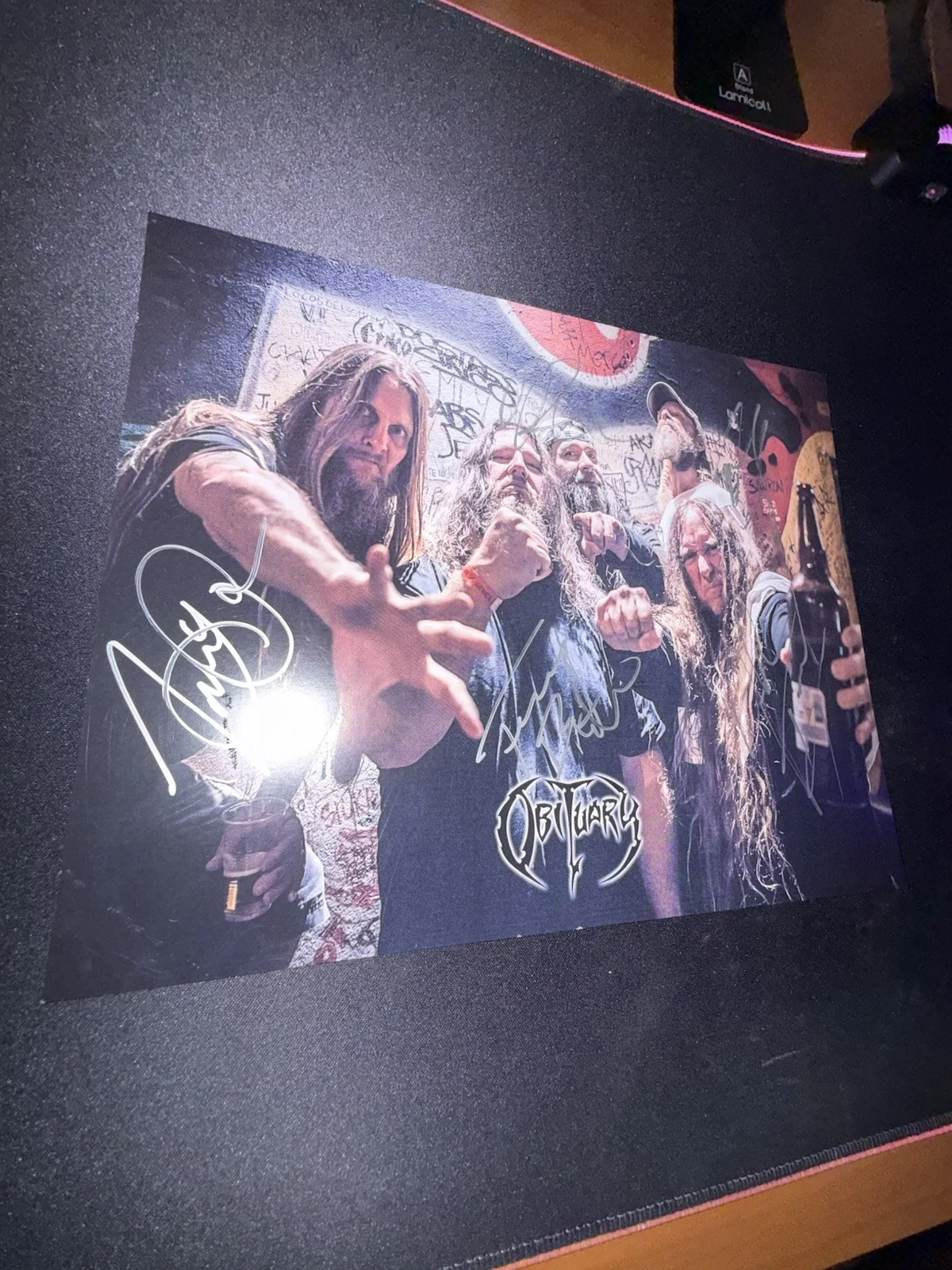 Obituary Band Signed Autographed Color Glossy Photo, image 2