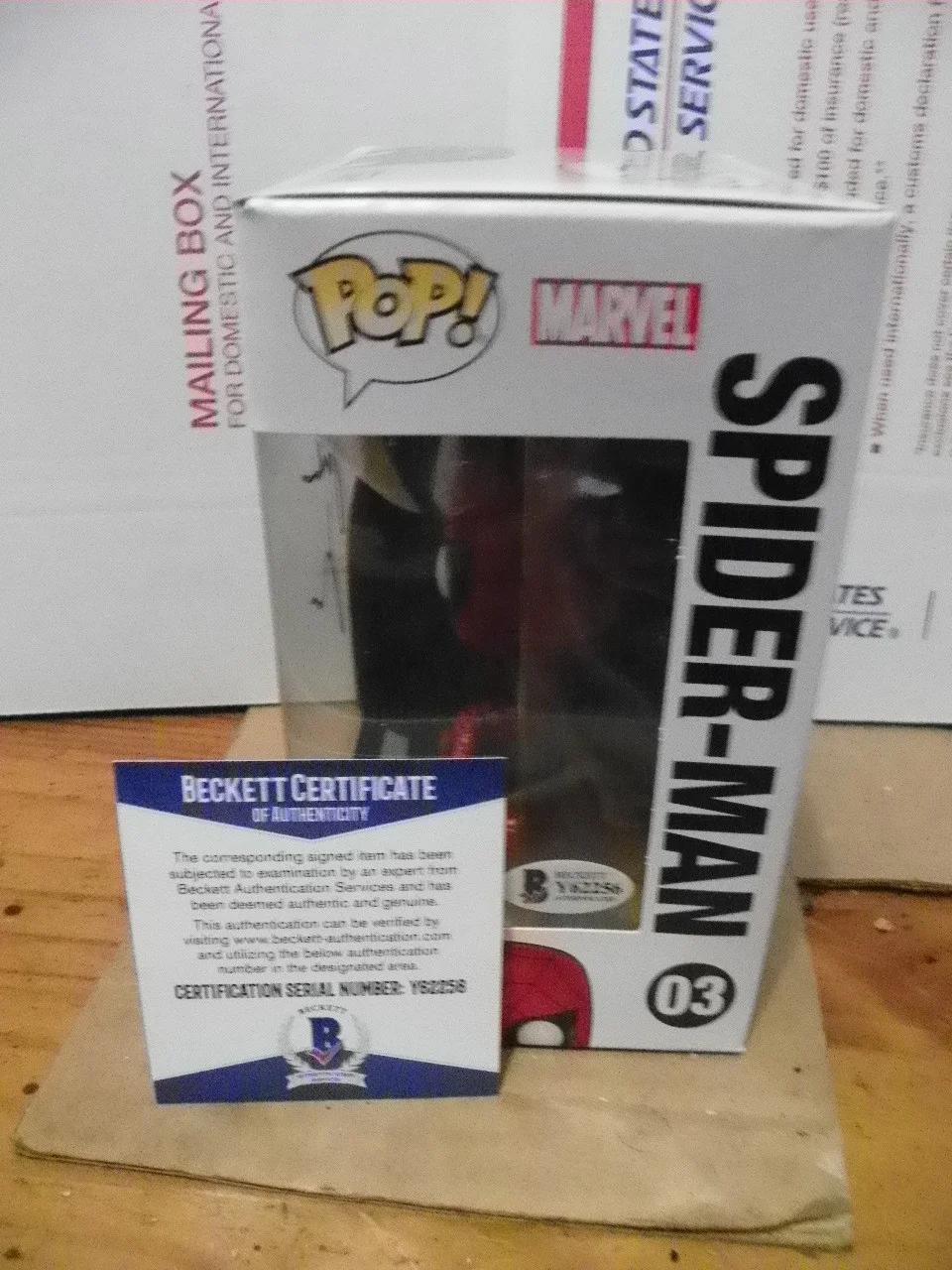 Jake Johnson — Marvel Spiderman Jake Johnson Signed Autographed Funko Pop #03 Beckett COA, image 4