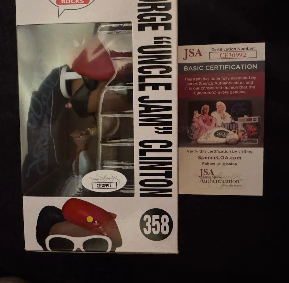 George Clinton Uncle Jam SIGNED AUTOGRAPHED Funko Pop 358 Parliament JSA COA, изображение 3