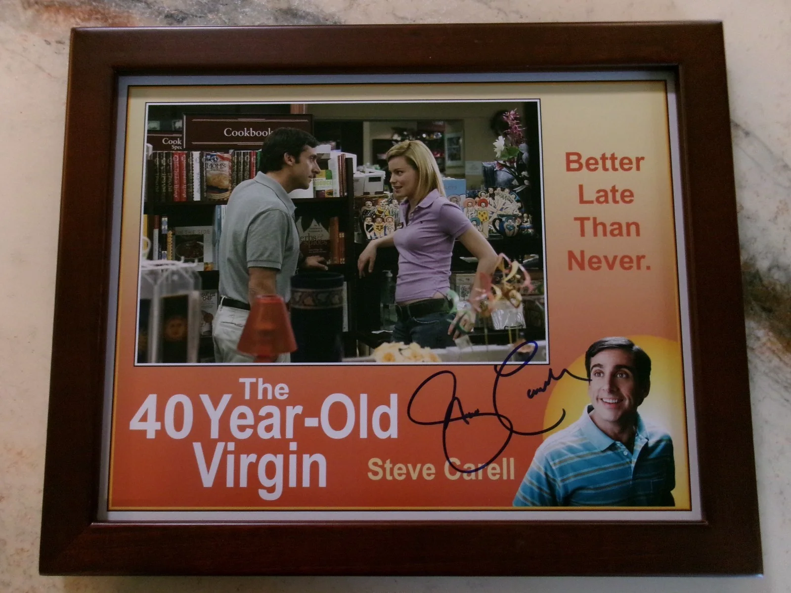 Steve Carell — Signed Steve Carell 40 Year Old Virgin 14 x 11 Photo 14 x 11 Frame Tru Vue Glass