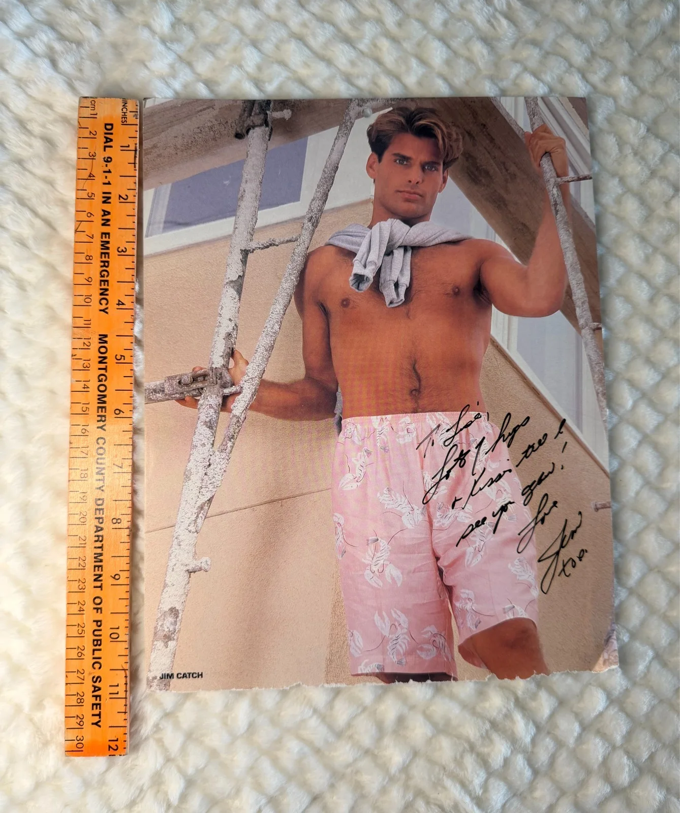 Vintage 1987 Chippendales "Jim Catch" Autograph, image 2