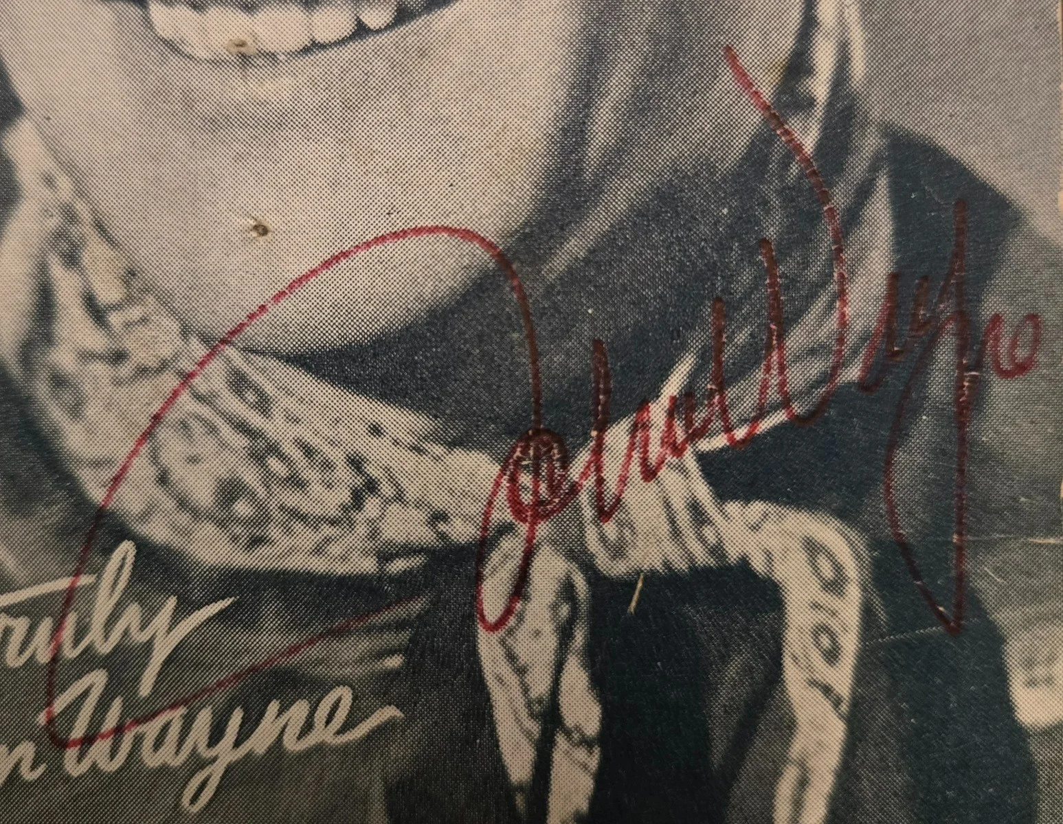 John Wayne Signed Arcade Exhibit Card LOA, image 2