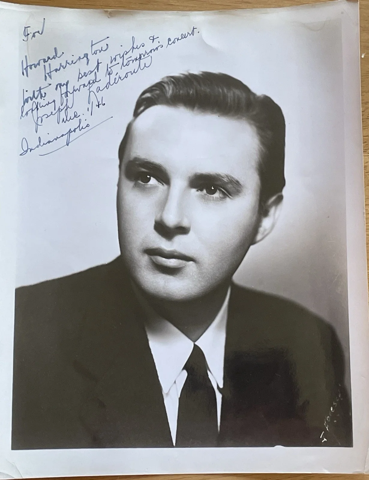 Canadian Opera Tenor Joseph Laderoute￼Autograph Photo To Symphony Manage, изображение 3