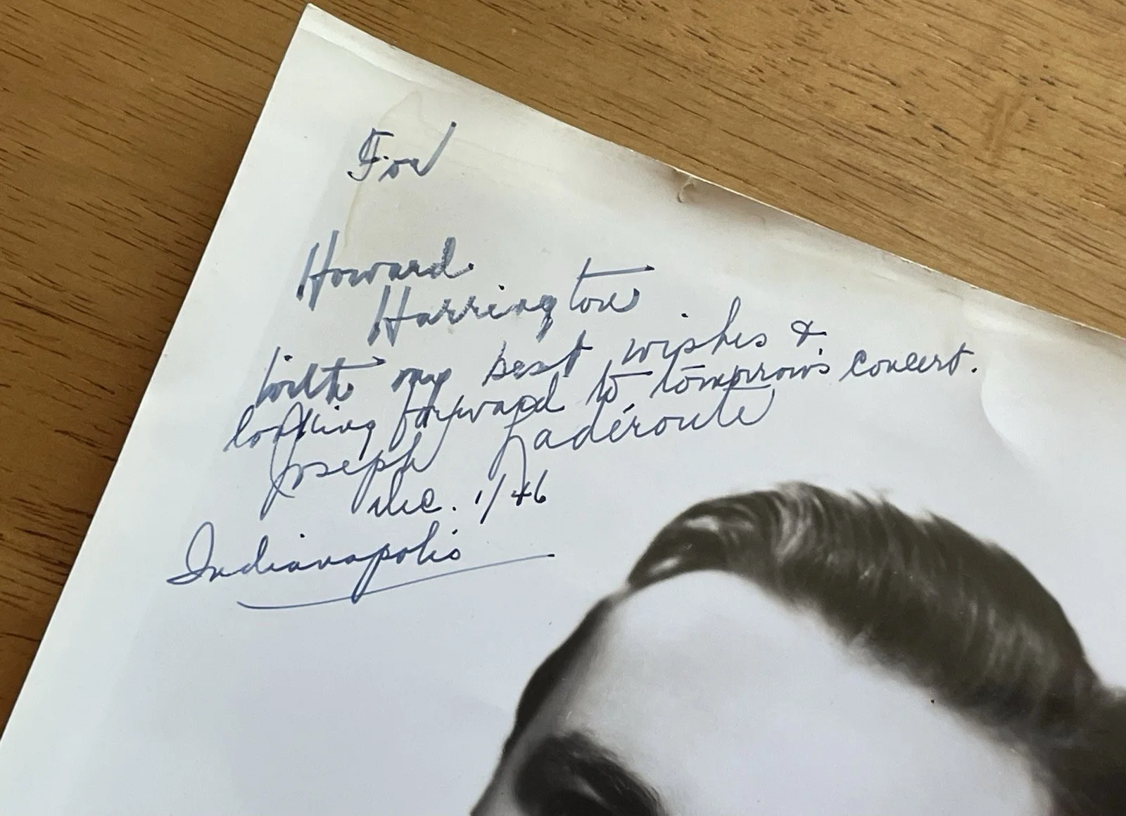 Canadian Opera Tenor Joseph Laderoute￼Autograph Photo To Symphony Manage, изображение 4