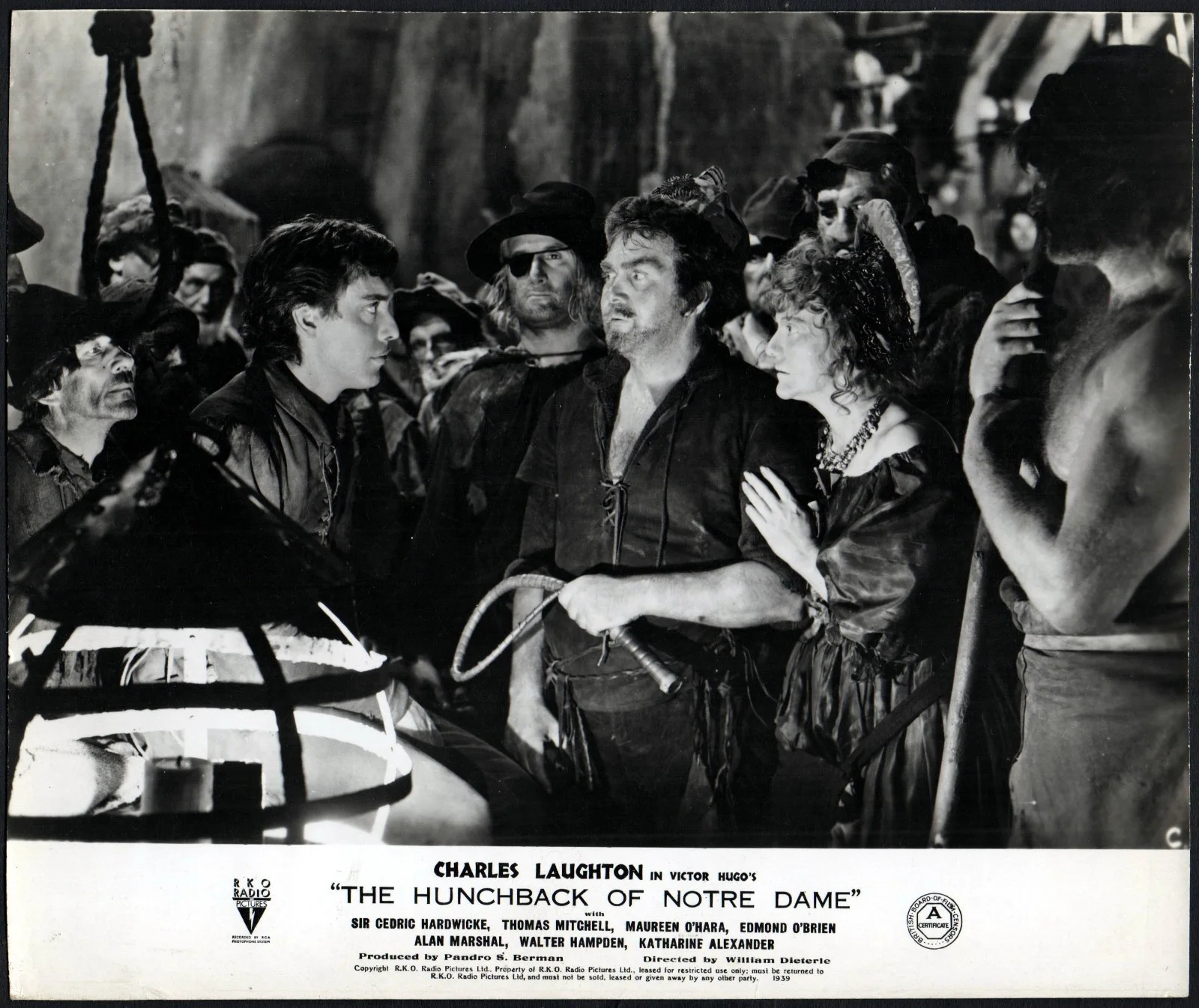 HUNCHBACK OF NOTRE DAME 1939 Maureen O’Hara, Charles Laughton 3 LOBBY CARDS, изображение 3