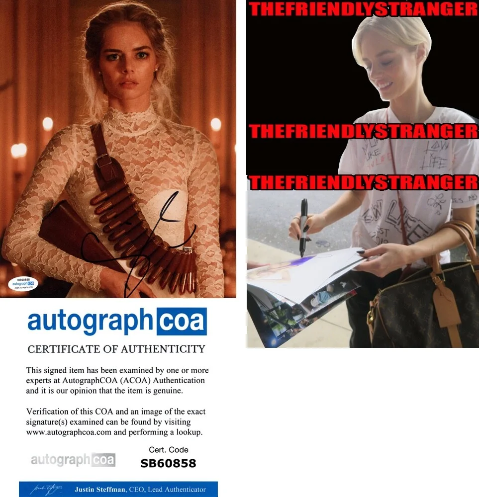 SAMARA WEAVING — Samara Weaving signed "READY OR NOT" 8x10 Photo PROOF a Hot SEXY Scream ACOA COA