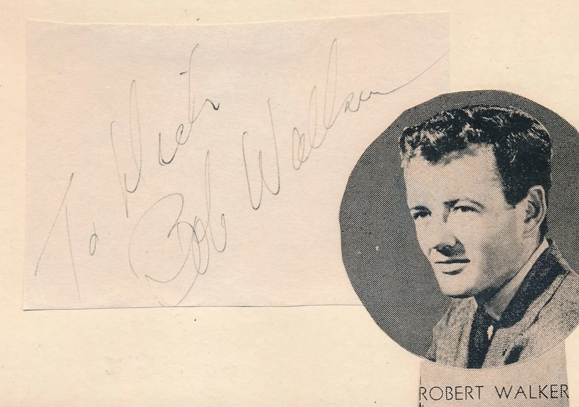Robert Walker - 1940's Signed Album Page w/ 1950's Promo Still - RARE. d. 1951, изображение 3