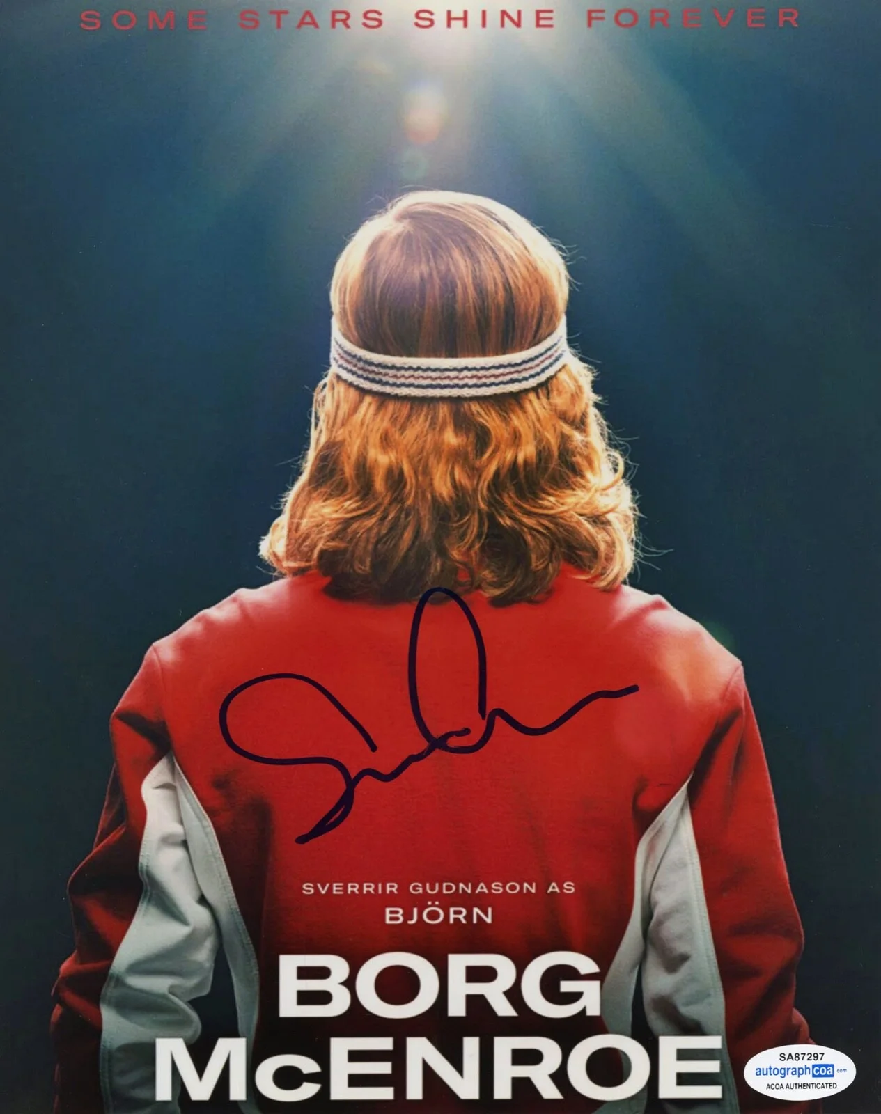 SVERRIR GUDNASON — Sverrir Gudnason signed "BORG VS McENROE" 8x10 Photo b PROOF Bjorn ACOA COA, image 3