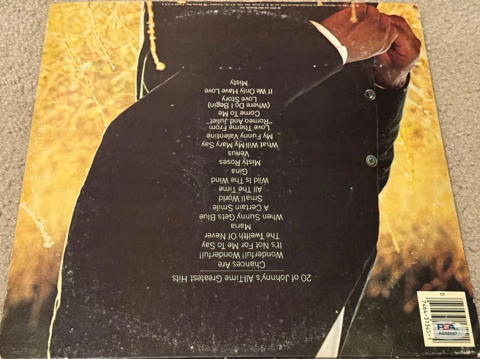 JOHNNY MATHIS SIGNED ALL TIME GREATEST HITS VINYL LP PSA/DNA CERTIFICATION, image 2