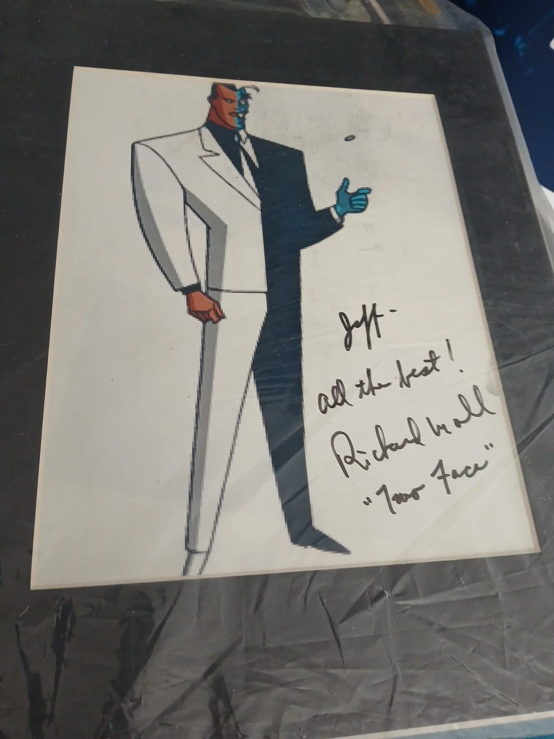 Richard Moll Signed Matted Two Face, image 3
