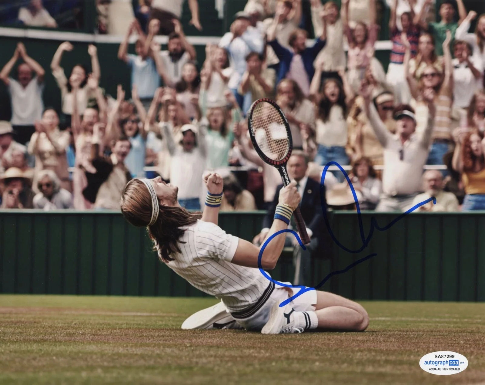 SVERRIR GUDNASON — Sverrir Gudnason signed "BORG VS McENROE" 8x10 Photo EXACT PROOF Bjorn ACOA COA, image 4