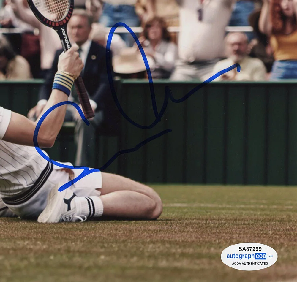 SVERRIR GUDNASON — Sverrir Gudnason signed "BORG VS McENROE" 8x10 Photo EXACT PROOF Bjorn ACOA COA, image 5