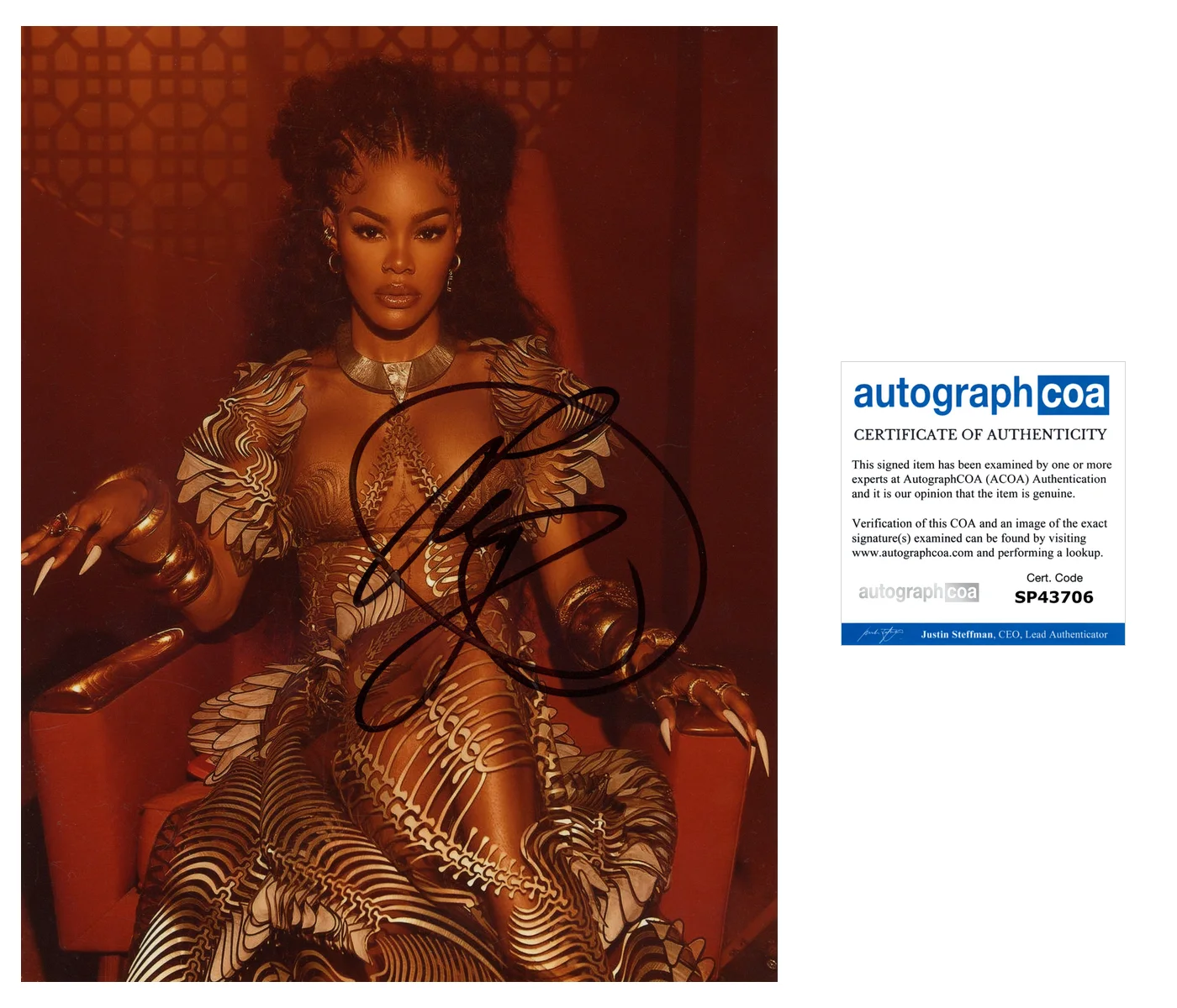 TEYANA TAYLOR SIGNED AUTOGRAPH COMING 2 AMERICA 8x10 PHOTO EXACT VIDEO PROOF COA, изображение 3