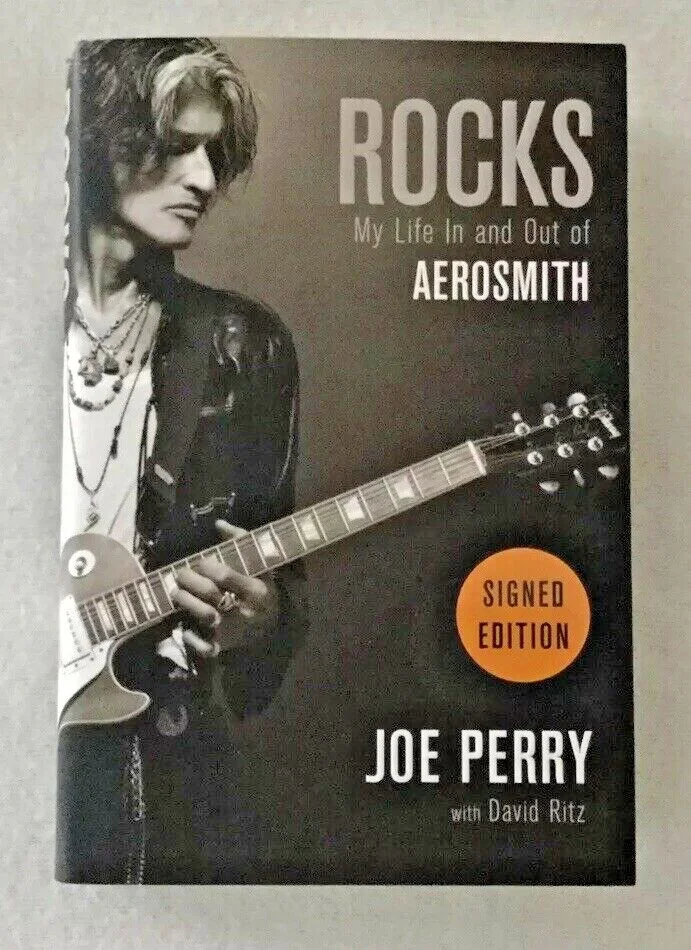 Joe Perry Bundle - "Rocks" Signed Book & 1997 Nine Lives Tour T-shirt, Men’s L, image 2