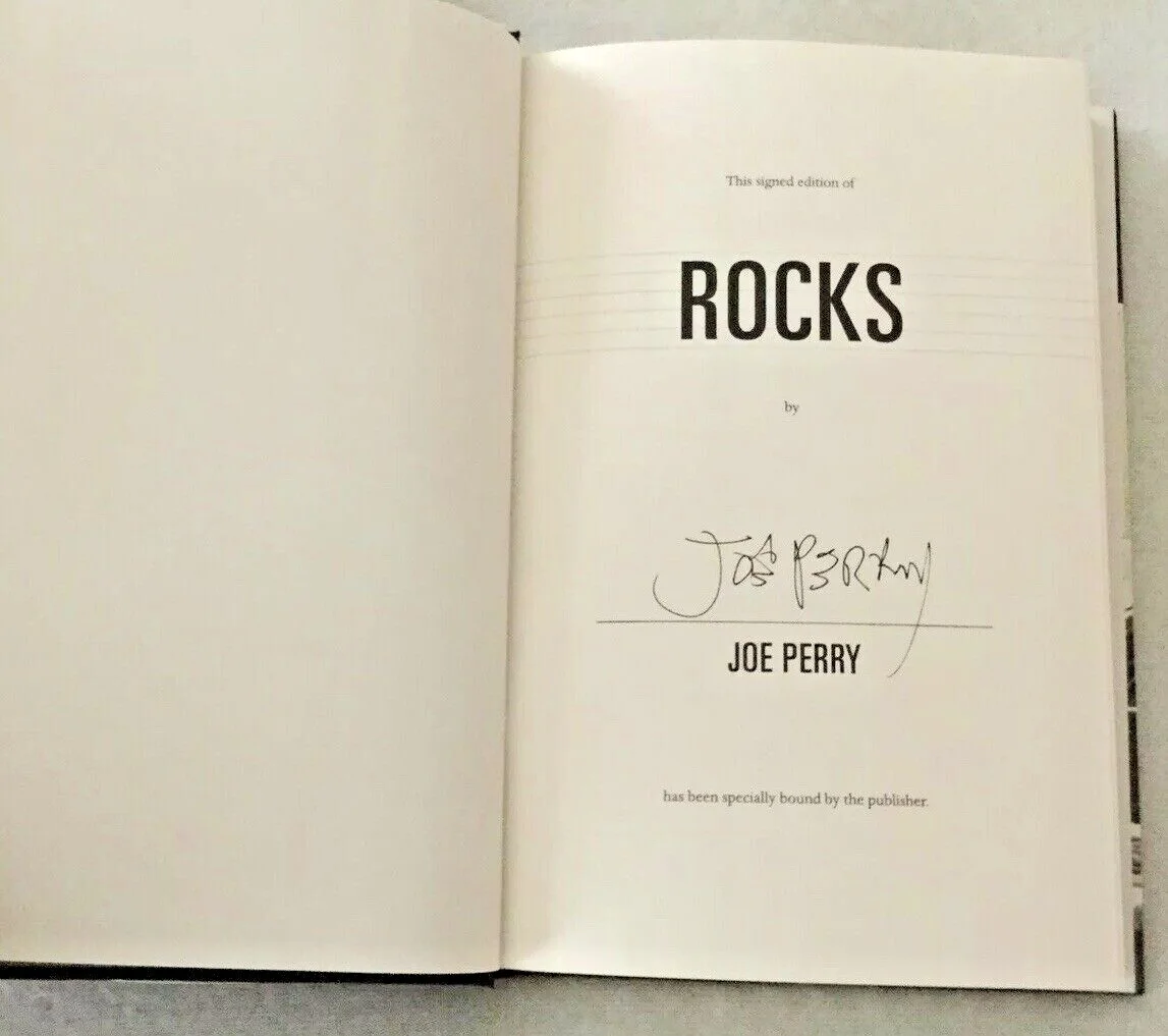 Joe Perry Bundle - "Rocks" Signed Book & 1997 Nine Lives Tour T-shirt, Men’s L, image 3