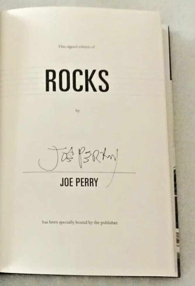 Joe Perry Bundle - "Rocks" Signed Book & 1997 Nine Lives Tour T-shirt, Men’s L, image 4