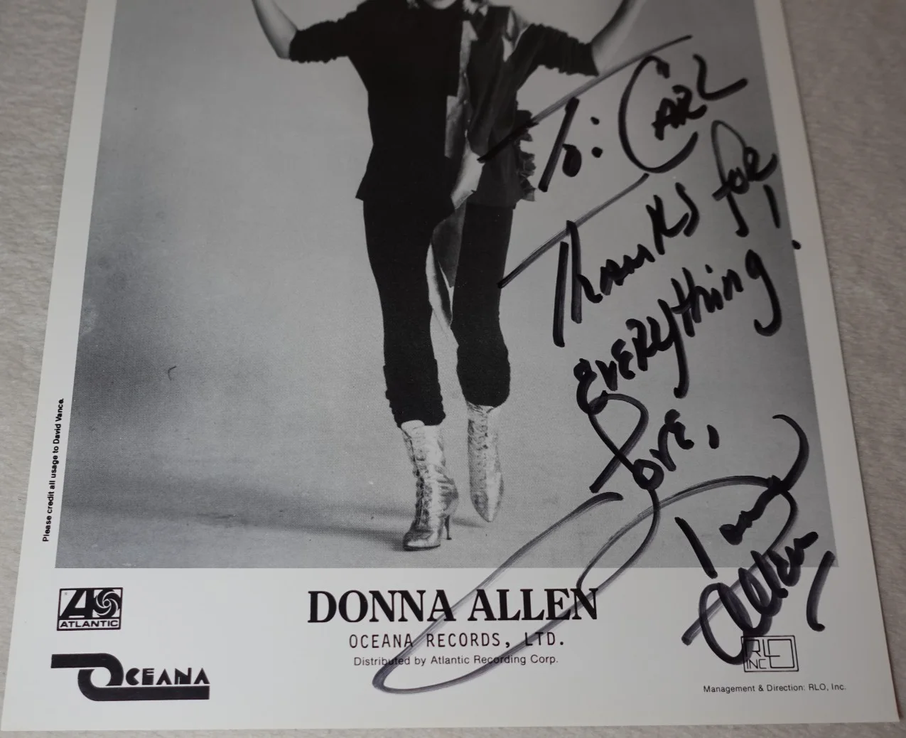 Donna Allen SIGNED Pop Dance Oceana Records Original Promotional Photo, изображение 3