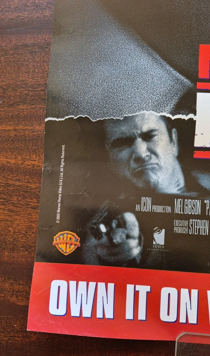 Mel Gibson Payback Film Original Promo VHS Video Release Poster 23" x 17" (2000), image 2