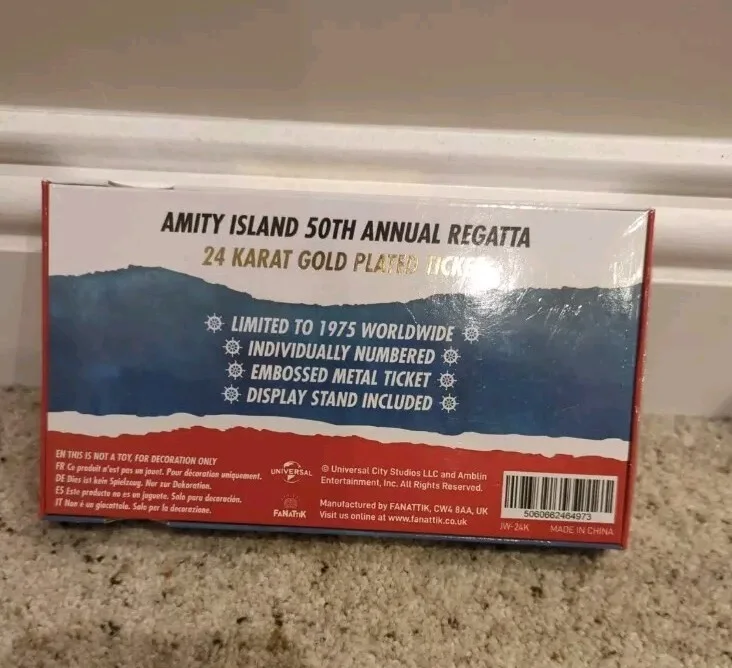 JAWS 24k Gold Plated Annual Regatta Entry Limited Edition Replica Ticket - Gifts, изображение 3