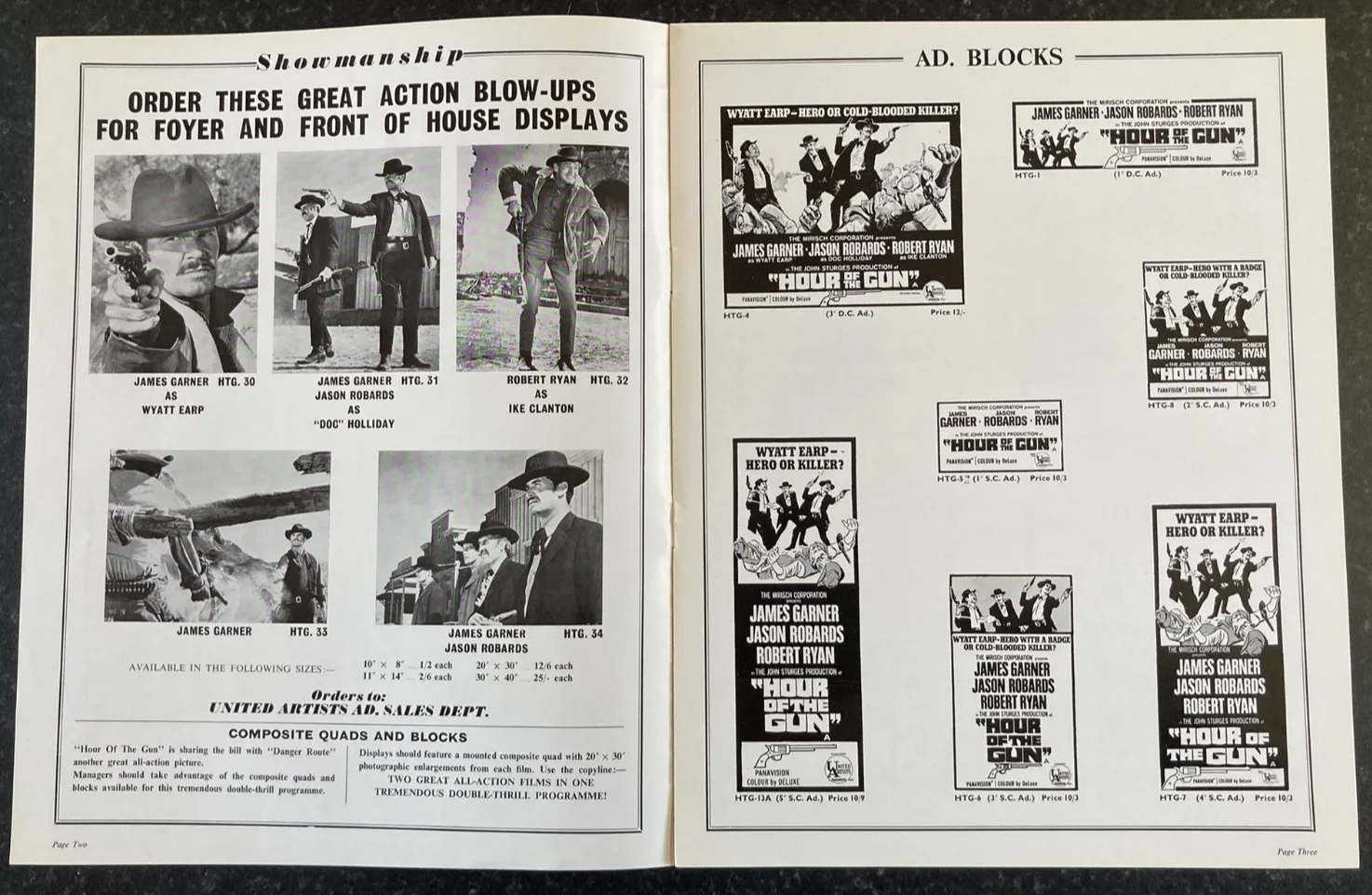 HOUR OF THE GUN 1967 Original Movie UK Campaign Press Book - James Garner, изображение 3