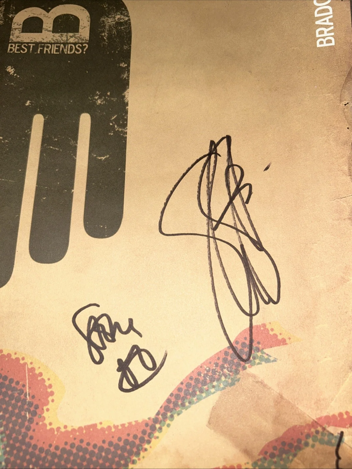 Brad- Best Friends Poster Autographed By Stone Gossard Regan Hagar Shawn Smith, image 2