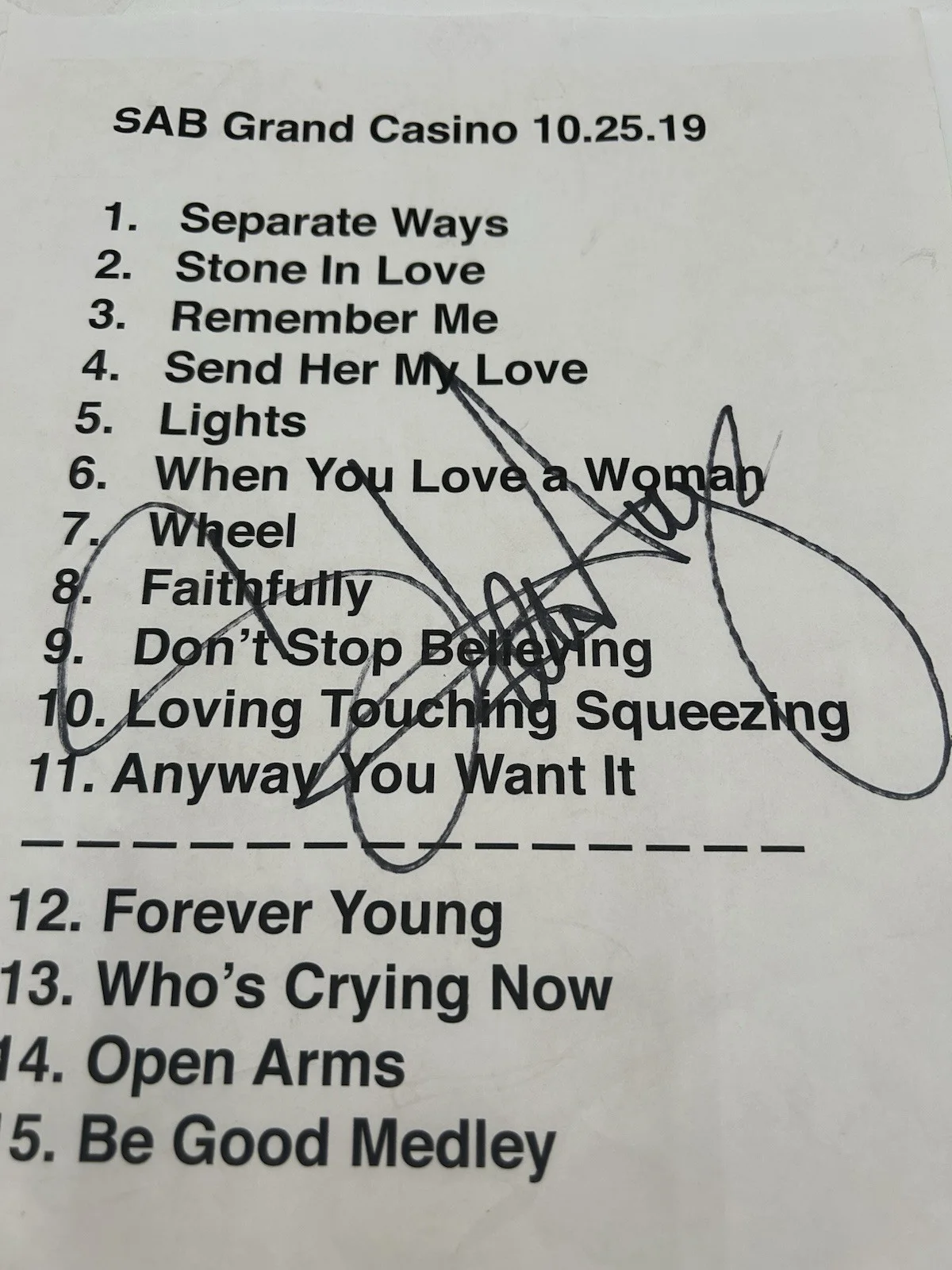 Steve Augeri Journey Band Autograph signed Set List Musician Rock Singer, image 3
