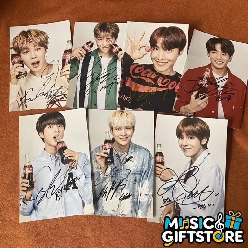 Pre-owned BTS JK JUNG KOOK V SUGA JIN JIMIN Autographed Signed Photo K-POP #MUGS, изображение 2