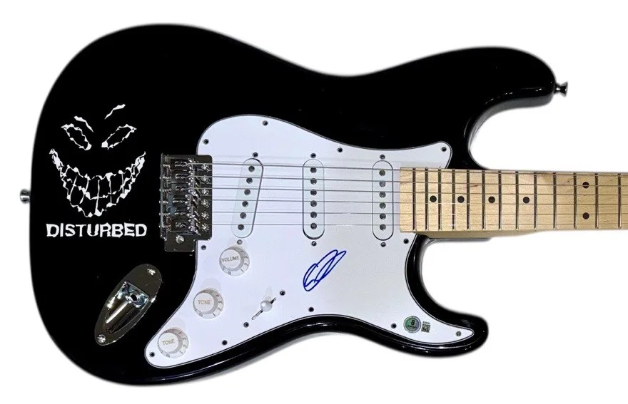 David Draiman Disturbed Signed Autograph Electric Guitar Band Singer Beckett COA, изображение 5