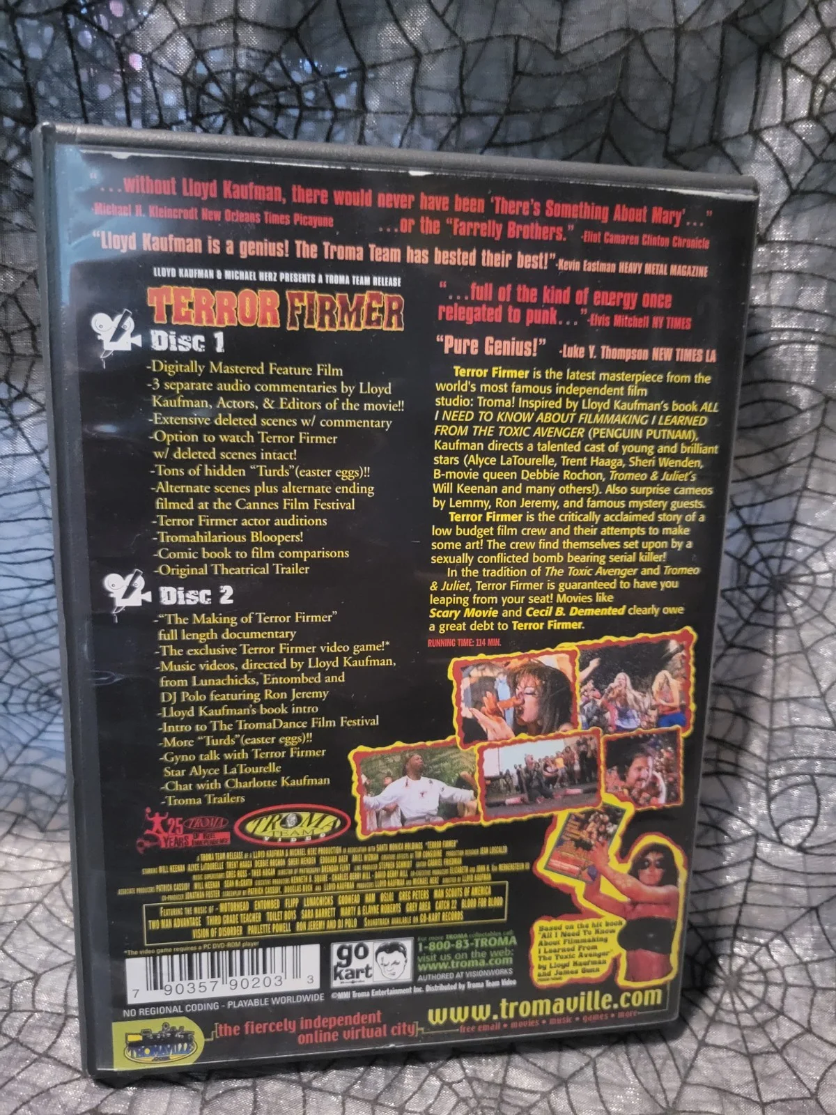 Lloyd Kaufman — Terror Firmer Lloyd Kaufman Signed Autographed Troma 2disc DVD w Fold out Poster, изображение 5