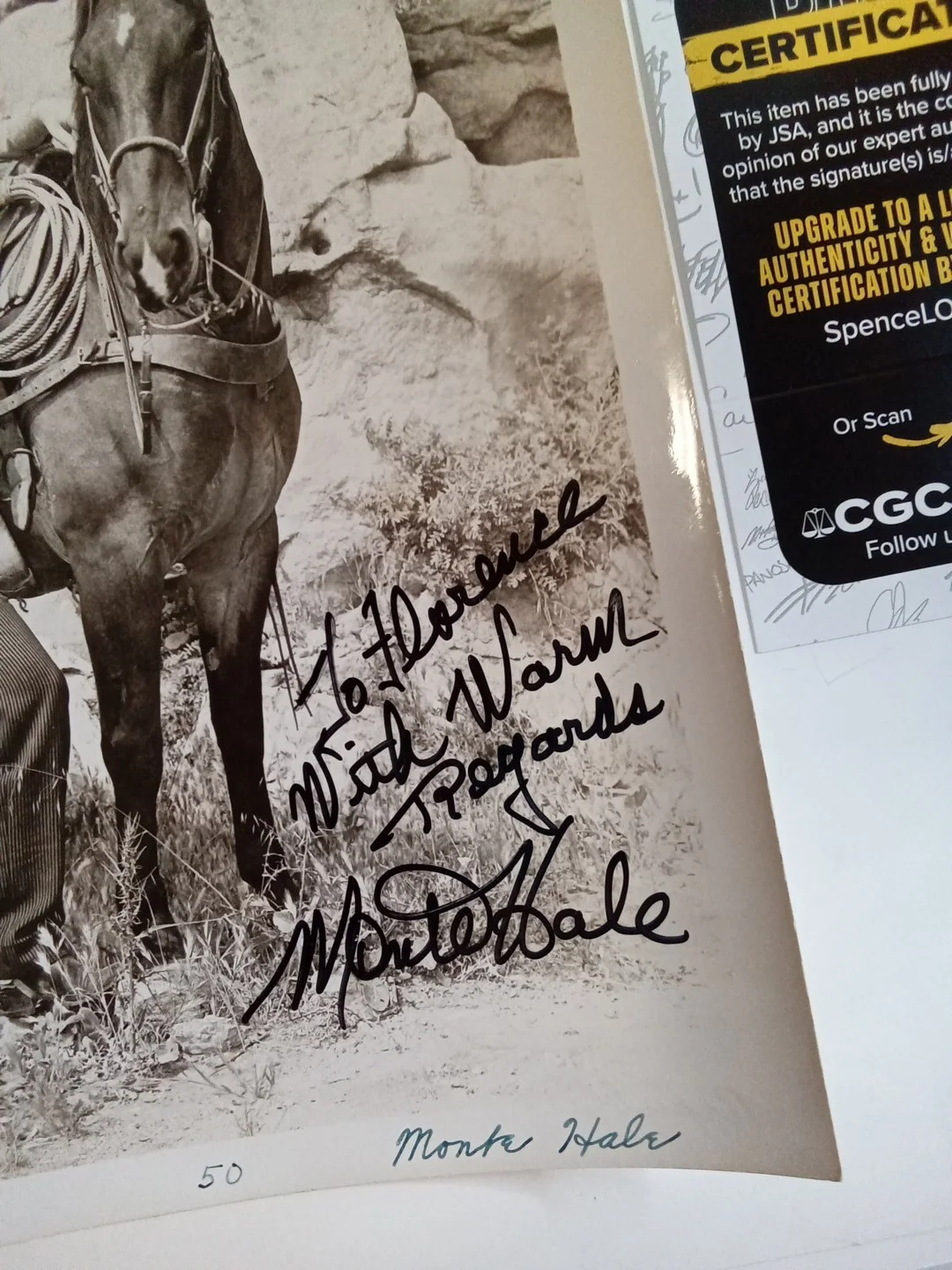 Monte Hale Signed 8x10 Photo Singing Cowboy Legend JSA, image 3