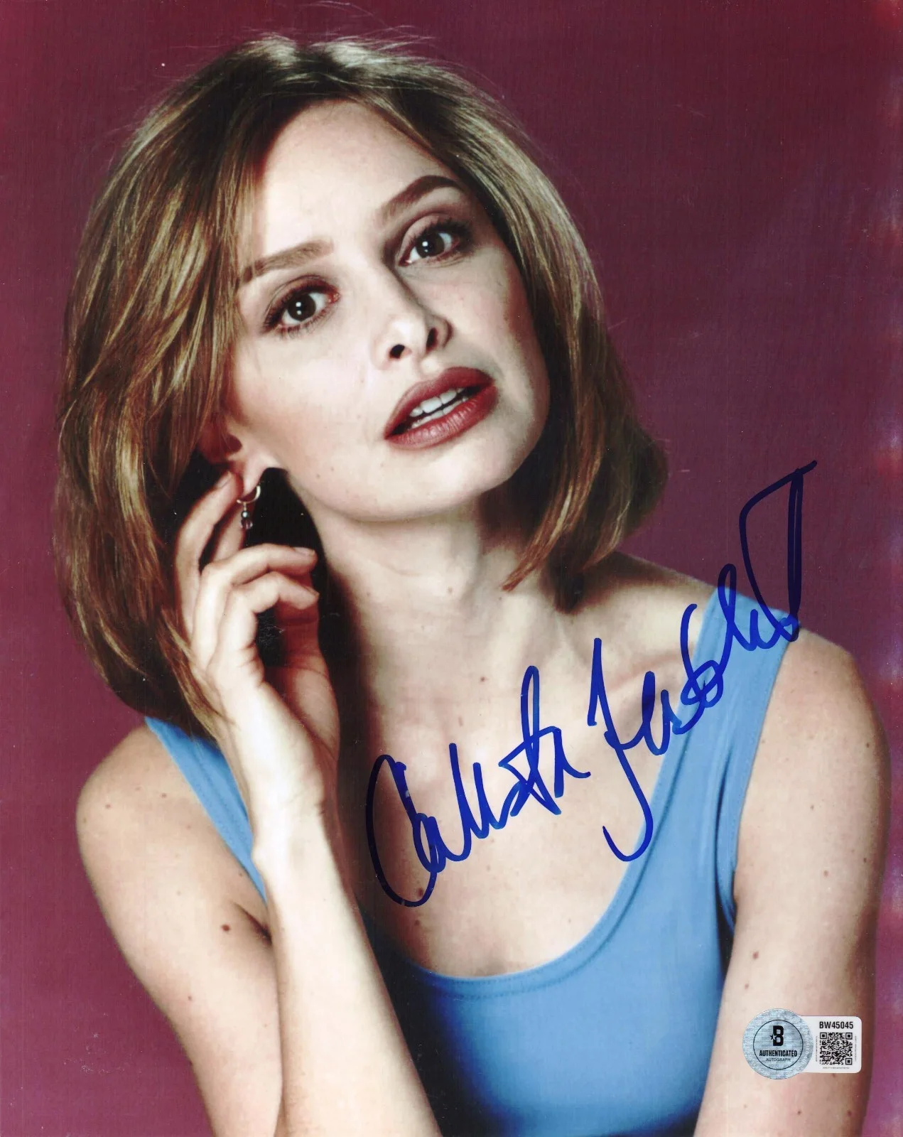 Calista Flockhart — Calista Flockhart Signed 8x10 Photo Ally McBeal Authentic Autograph Beckett