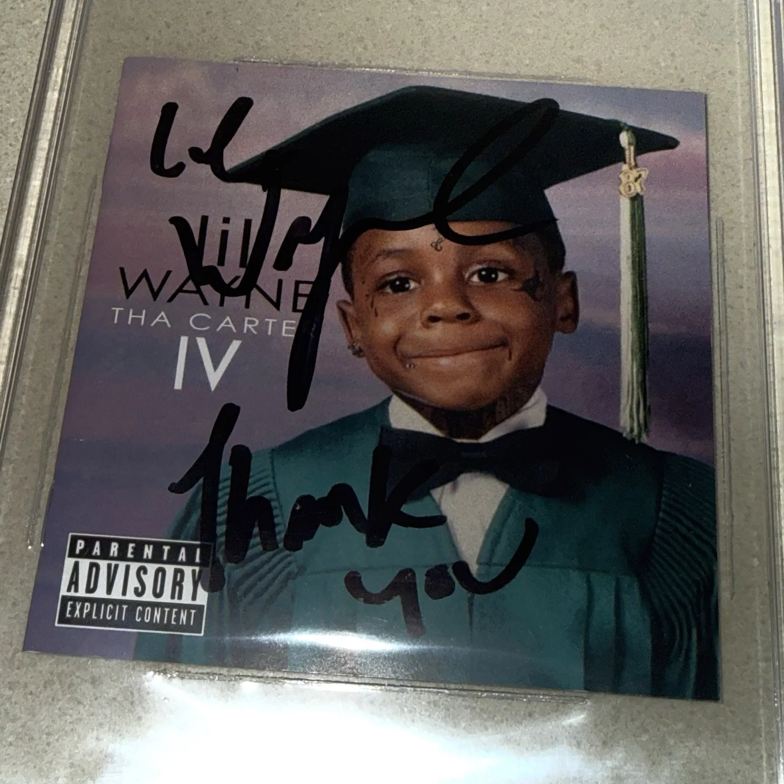 RAPPER LIL WAYNE signed autographed THA CARTER IV CD BECKETT BAS SLABBED, image 2