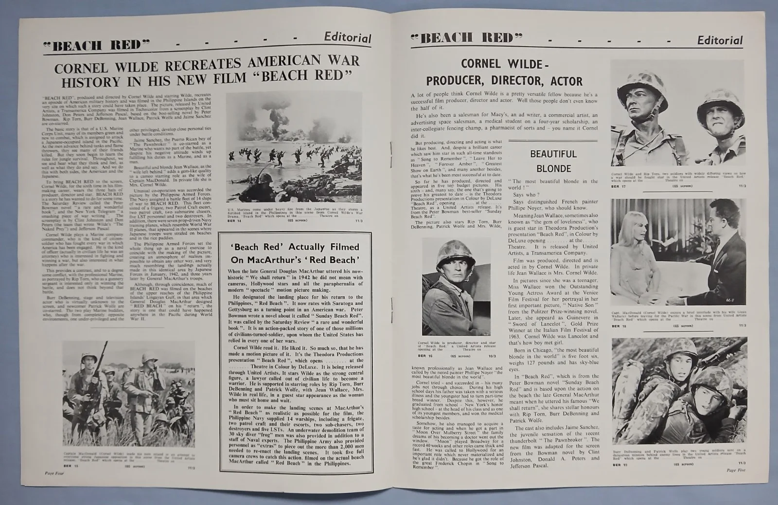 BEACH RED (1967) rare original UK Exhibitors Campaign Press Book, image 3