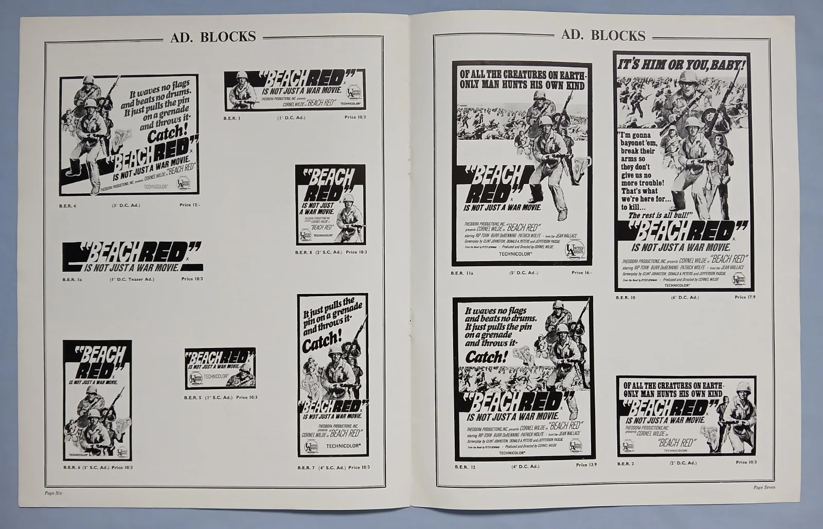 BEACH RED (1967) rare original UK Exhibitors Campaign Press Book, image 4