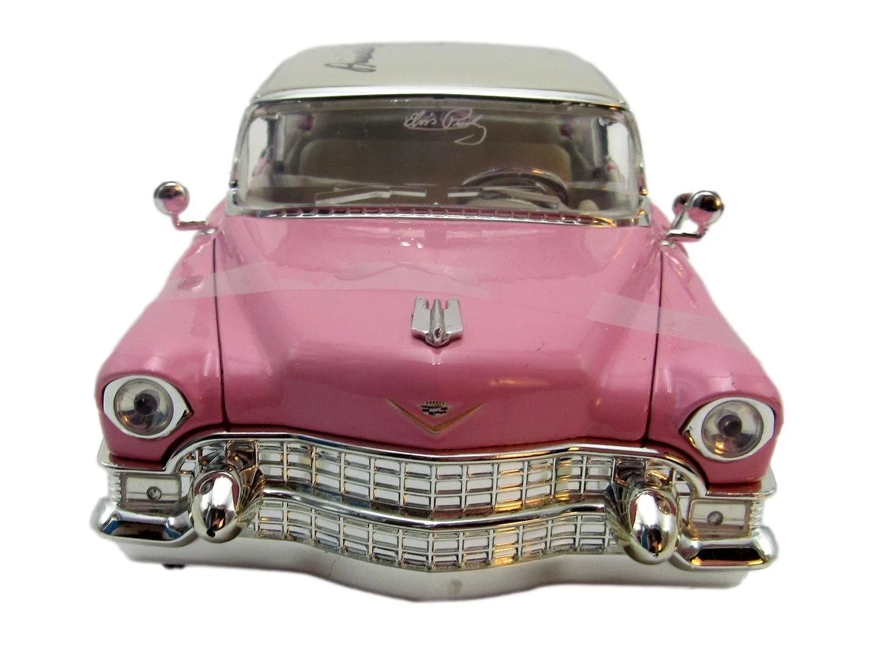 Pricilla Presley Signed 1:18 Scale 1955 Pink Cadillac Greenlight Diecast Car JSA, изображение 4