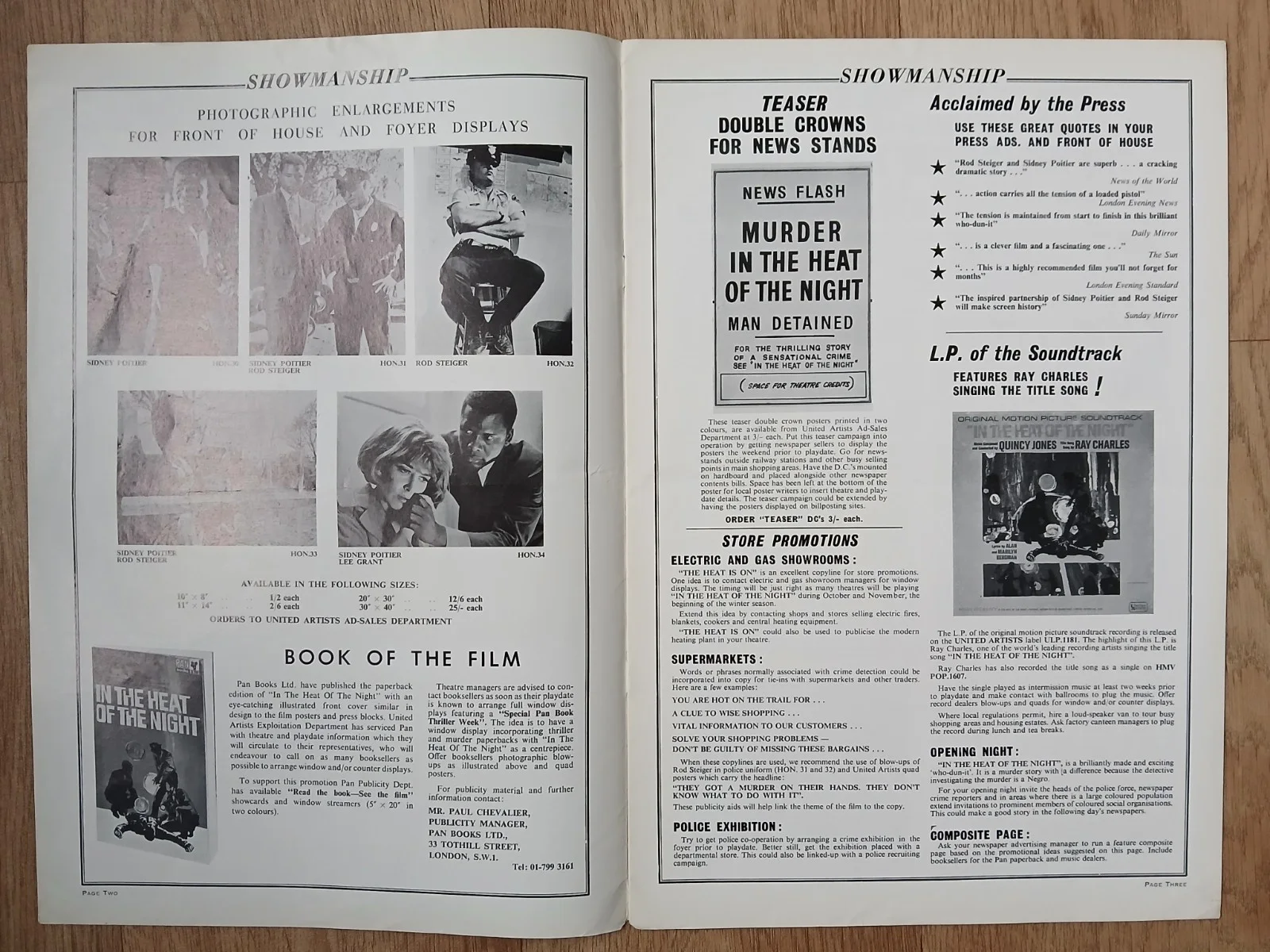 IN THE HEAT OF THE NIGHT (1967) original UK Campaign Press Book - Sidney Poitier, изображение 4