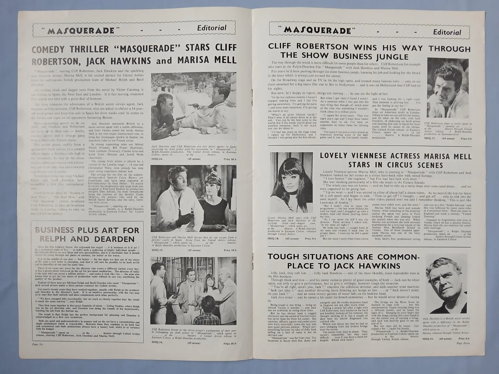 MASQUERADE (1965) rare original UK Exhibitors Campaign Press Book, изображение 4