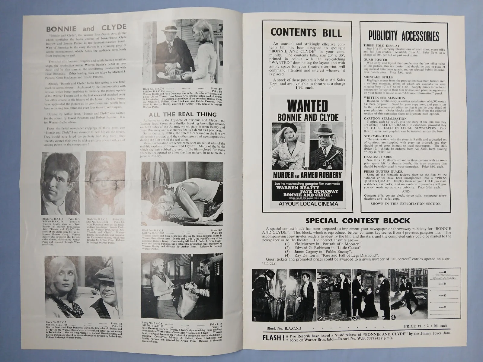 BONNIE AND CLYDE (1967) rare original UK 1st release Campaign Press Book, image 2