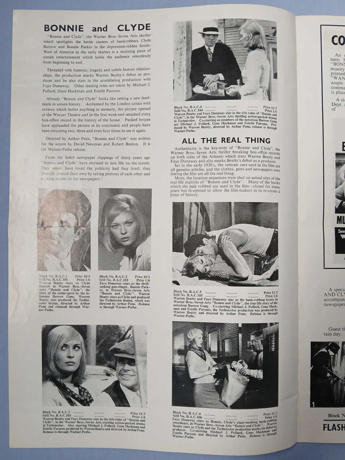 BONNIE AND CLYDE (1967) rare original UK 1st release Campaign Press Book, image 3