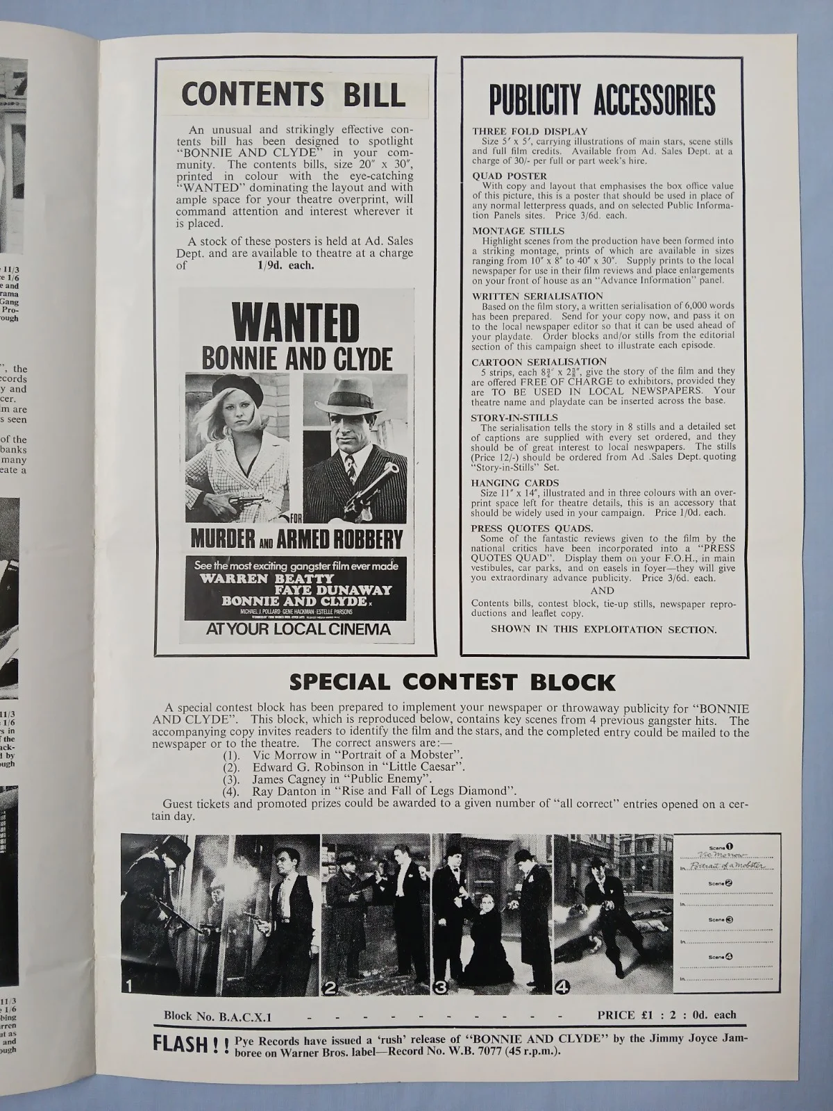 BONNIE AND CLYDE (1967) rare original UK 1st release Campaign Press Book, image 4