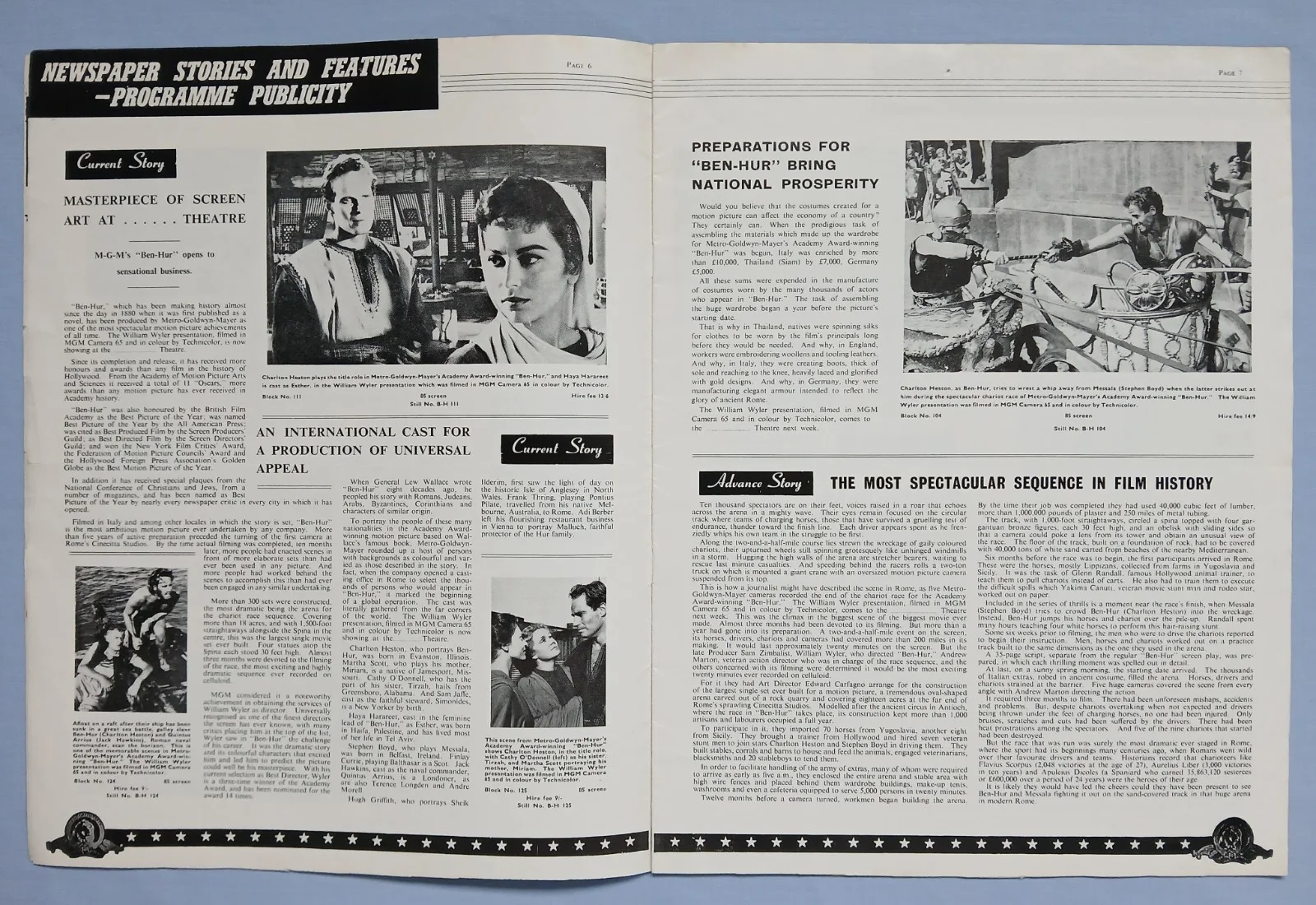 BEN-HUR (1959) rare original UK 1stRelease Campaign Press Book -Charlton Heston, image 5