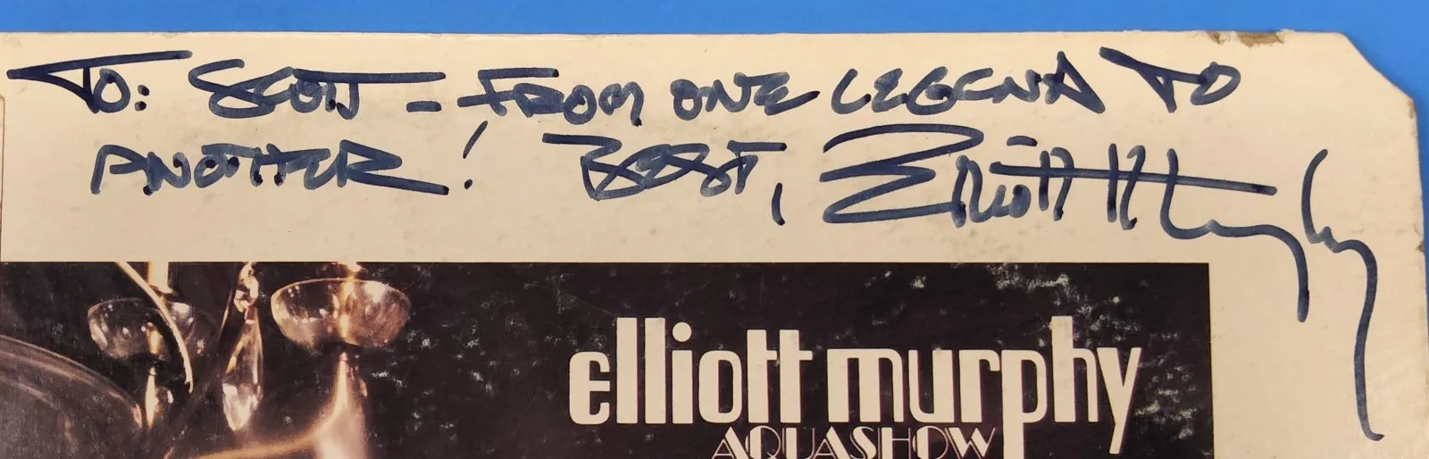 Elliot Murphy Aquashow Signed Full Band LP Cover No LP, изображение 3