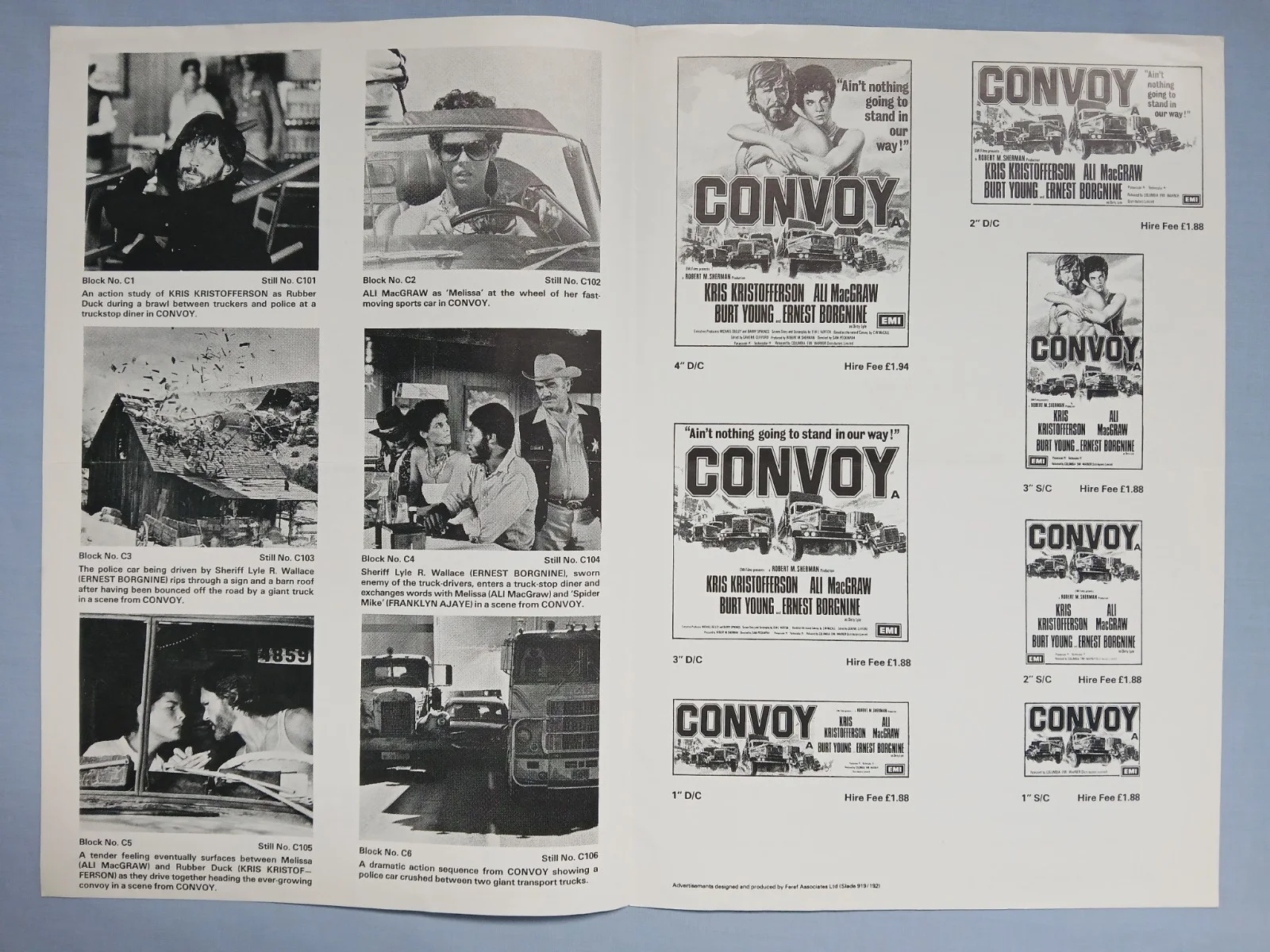 CONVOY (1978) original UK Campaign Press Book - Kris Kristofferson, Ali McGraw, image 3