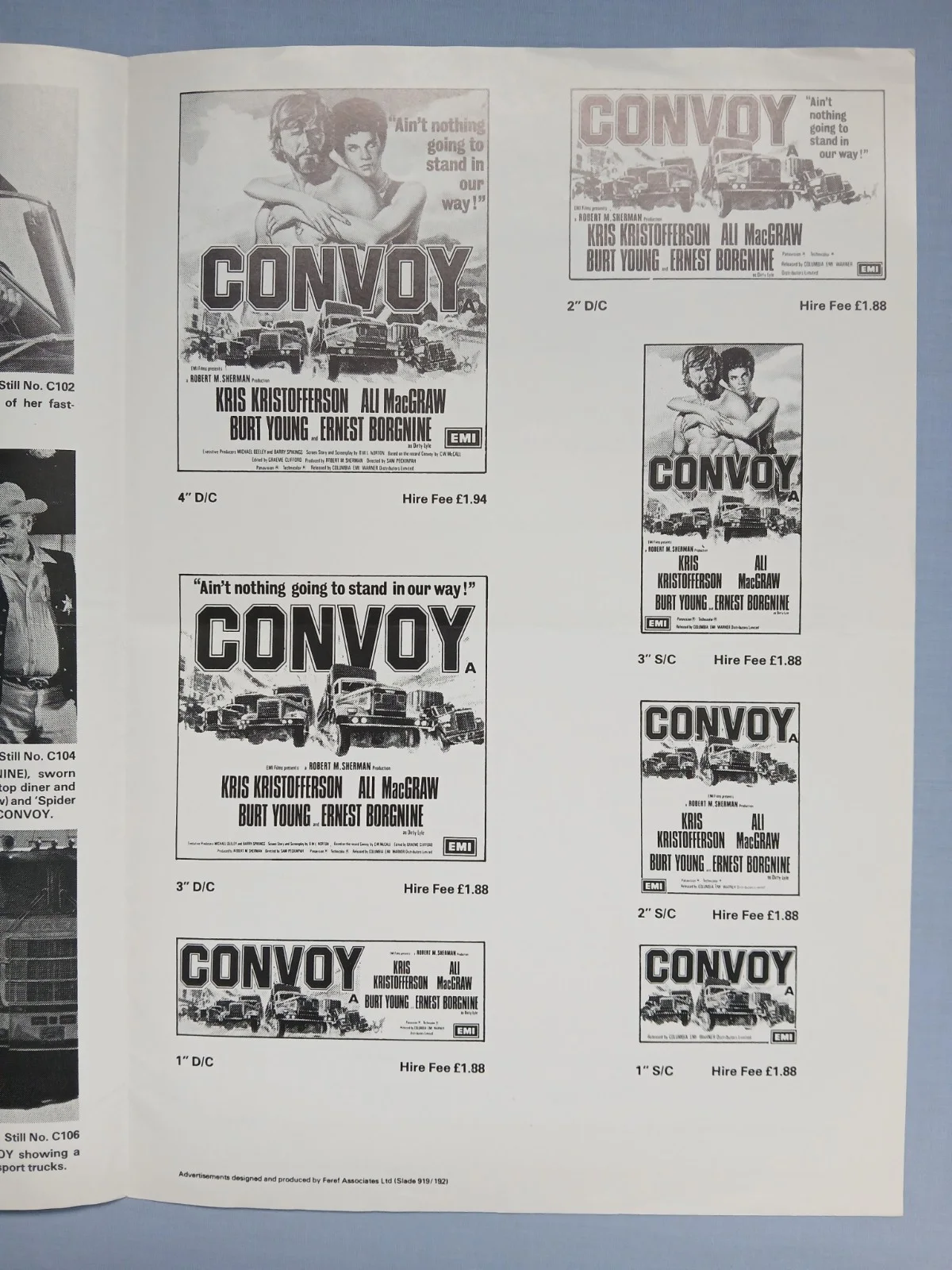 CONVOY (1978) original UK Campaign Press Book - Kris Kristofferson, Ali McGraw, image 5