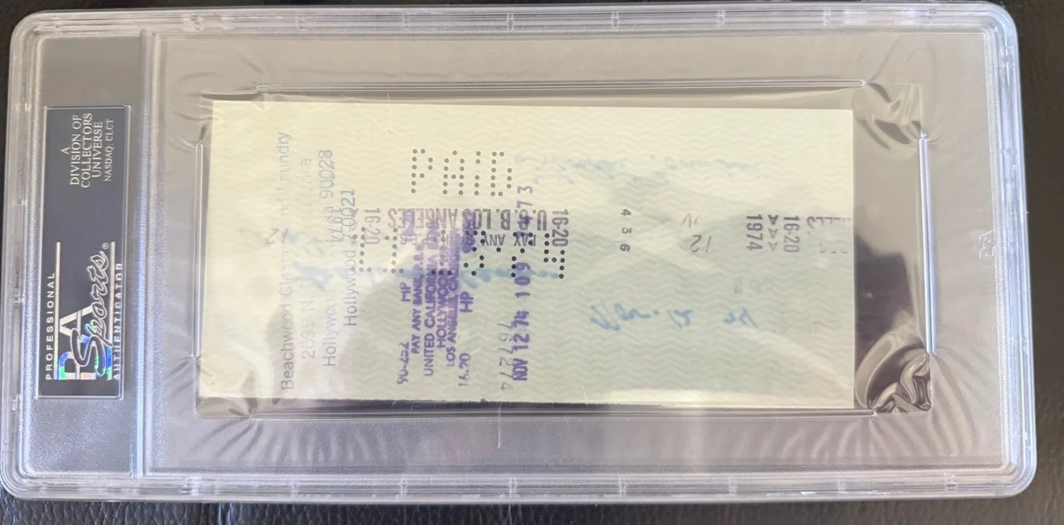 Linda Ronstadt Signed Autograph Authentic Bank Check PSA/DNA Encapsulated, изображение 2