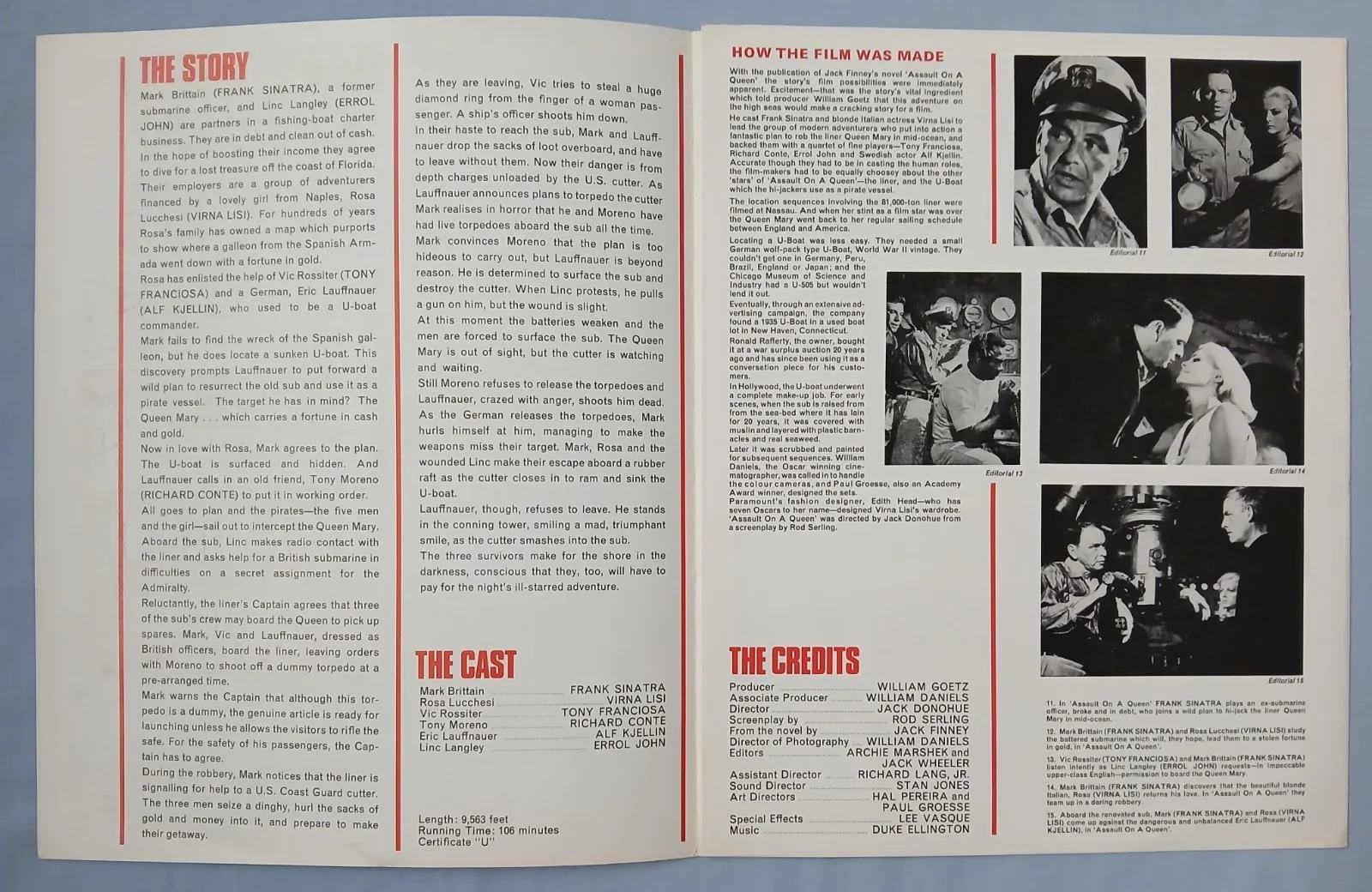 ASSAULT ON A QUEEN (1966) rare original UK Campaign Press Book - Frank Sinatra, изображение 2
