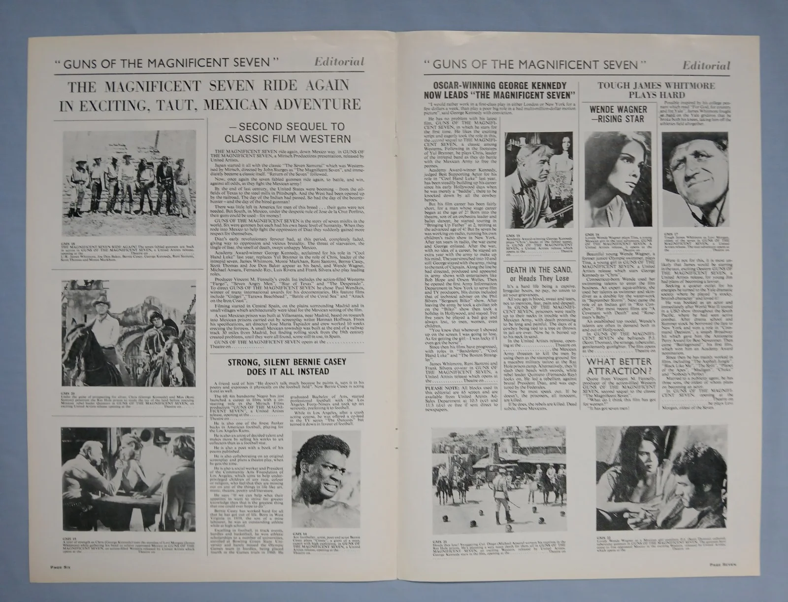 GUNS OF THE MAGNIFICENT SEVEN (1969) rare original UK Campaign Press Book, изображение 4